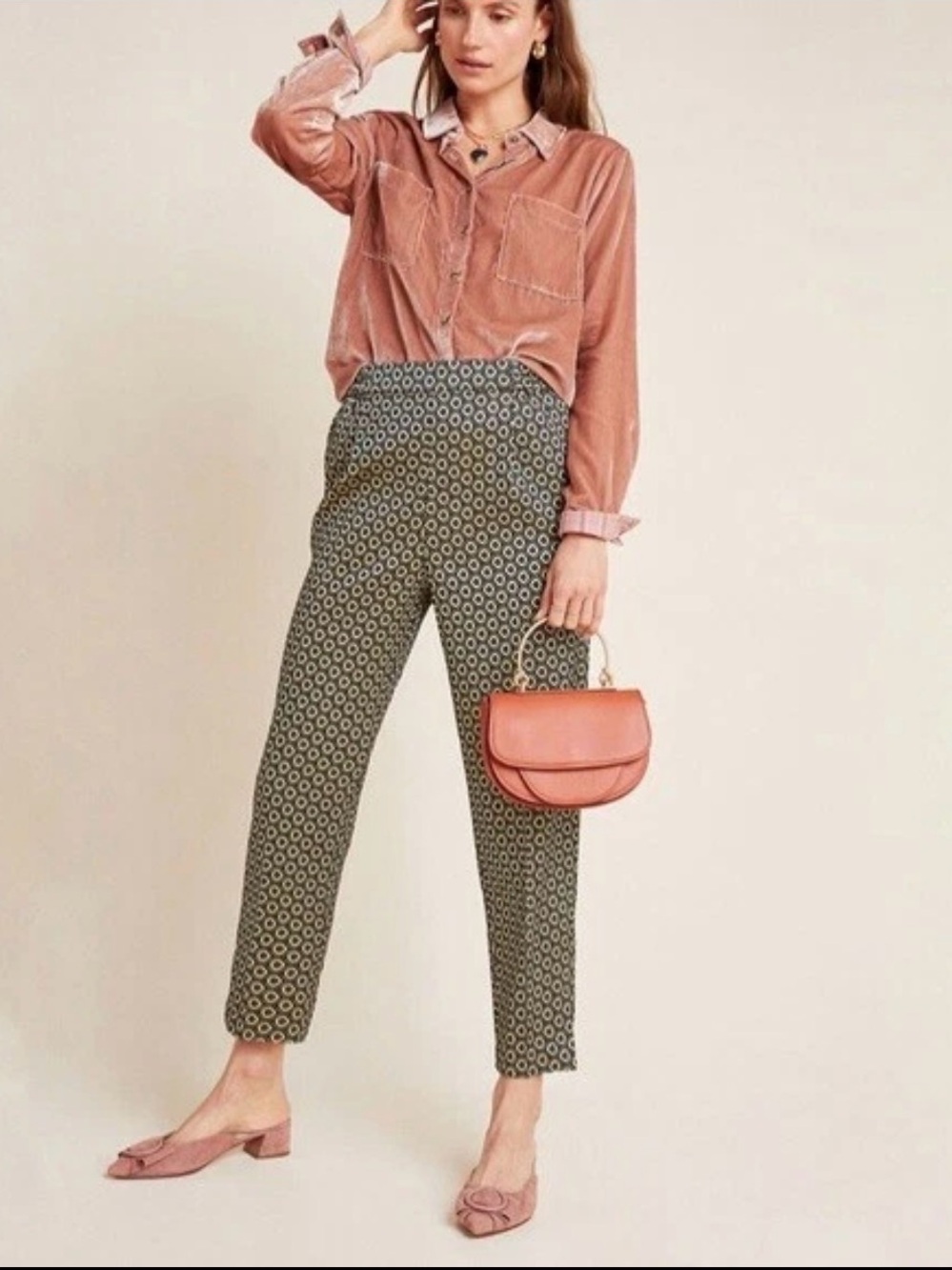 Anthropologie Larkin Geometric Ankle Pants